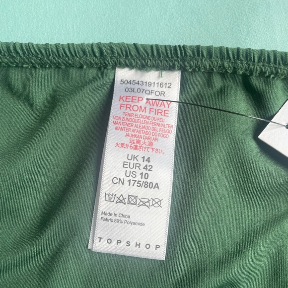 NWT Topshop Shirred Ring Bikini Set, Green - Picture 13 of 14